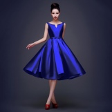 Fluffy Chinese evening dress short