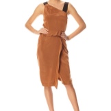 Damit na may asymmetrical leeg (neckline)