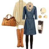 Brown jeans dress accessories