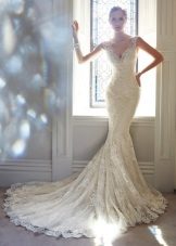 Mermaid Wedding Dress na may V-Neck