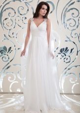 Empire wedding dress na may shoulder decoration