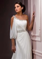 Empire style wedding dress na may timbang na bodice