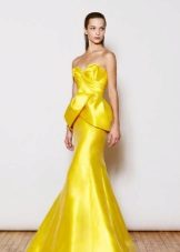Dilaw na Mermaid Evening Dress