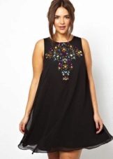 Black evening evening dress para sa buong