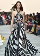 Roberto Cavalli Evening Dress na may Zebra Print
