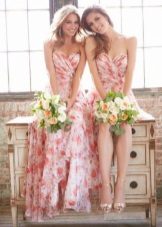 Multicolored bridesmaid dresses