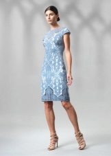 Blue evening lace dress by Tadashi Shoji