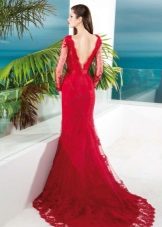 Red Lace Evening Dress