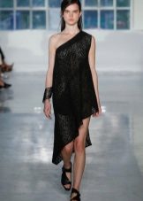 Black Asymmetrical Evening Dress