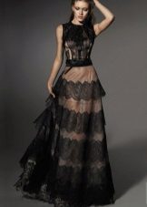 Summer gown with lace ruffles