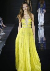 Yellow evening dress for the new year 2016