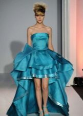 Short prom dress na may nababaluktot palda