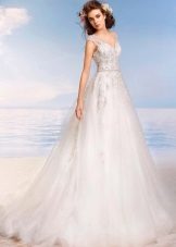 A-line wedding dress para sa buong