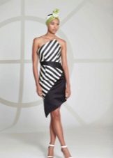 White and black festive evening dress for a wedding