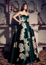 Fluffy velvet evening dress
