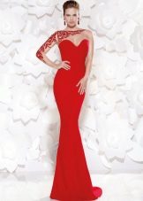 Sexy fitted red evening dress
