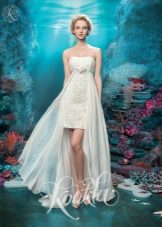 Dress sa kasal na may naaalis na tren