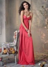 Long coral dress