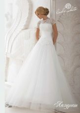 Lady White Diamond Wedding Dress na may Lace