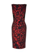 Red dress na may leopard print