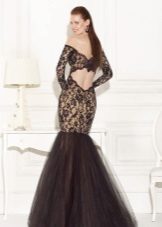 Mermaid Lace Dress na may Chiffon