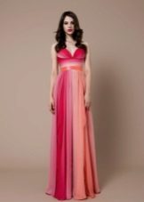 Rosas na damit na pang-chiffon