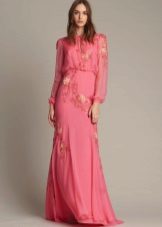 Chiffon dress na may burda ni Monique Lule