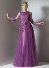 Lila transparent chiffon dress