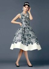 Gabi na damit sa bagong estilo ng bow na may itim na puntas