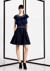 Blue midi dress na may bolero