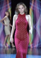 Burgundy crochet dress