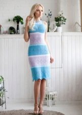 White at blue striped dress