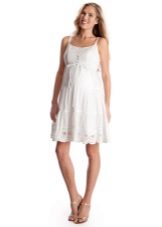 Maternity Dress Maikling Puti