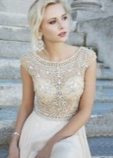 Milk dress na may top lace