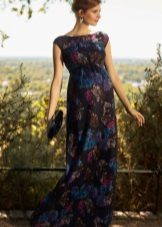 Elegant chiffon dress para sa mga buntis na kababaihan