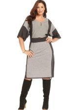 Gray dress in a black strip for full