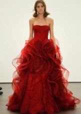Red Vera Wong Organza Dress sa Floor