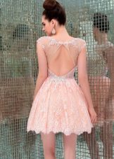 Maikling lace dress na peach