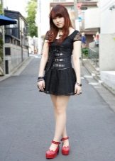 Hard rock dress na may leather corset