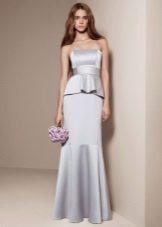 Dress in the floor with the Basque powder-colored