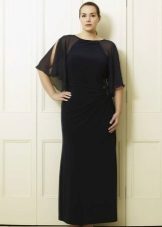 Black evening long dress para sa isang buong babae (babae)