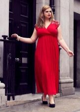 Red evening long dress para sa full