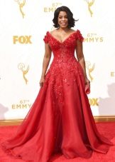 Red dress with lace