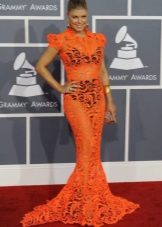 Long orange sirena damit para sa mga kababaihan ng uri ng kulay Autumn