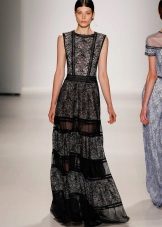 Black lace dress to the floor