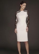 White dress with lace sleeves