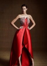 Mataas na Mababang Neoprene Evening Dress