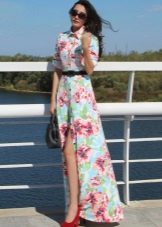Long floral dress shirt
