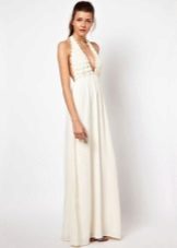 Long American dress na may bukas na likod