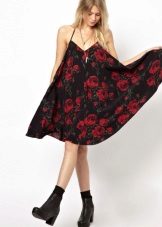 Dress - damit na may pulang rosas
